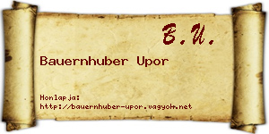 Bauernhuber Upor névjegykártya